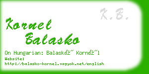 kornel balasko business card