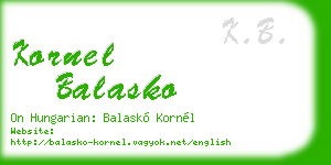 kornel balasko business card